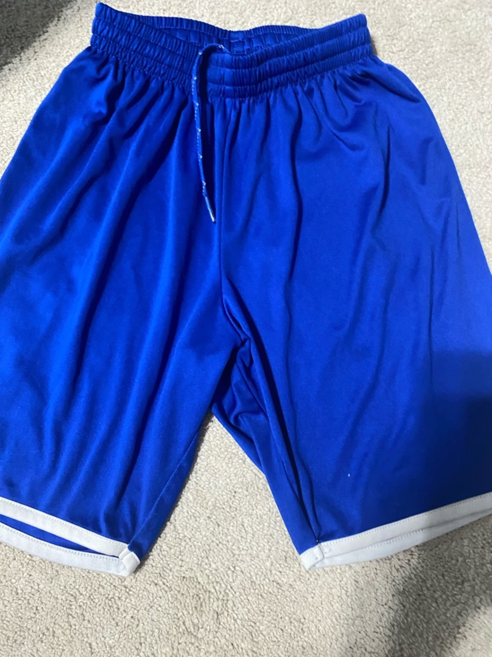 Kids Blue Athletic Shorts with White Trim